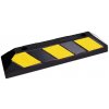 Čierno-žltý gumový parkovacie doraz FLOMA WS31 - dĺžka 56 cm, šírka 16 cm, výška 10 cm