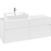 VILLEROY & BOCH Collaro závesná skrinka pod umývadlo na dosku (umývadlo vľavo), 4 zásuvky, 1400 x 500 x 548 mm, White Matt, C13200MS