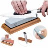 Profesionálna sada brúsnych kameňov na nože - zrnitosť 400/1000 a 3000/8000 (Kompletné riešenie na brúsenie, vyhladzovanie a leštenie ostria)