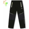 Kugo DK7137 Chlapčenské šusťákové nohavice zateplené čierna signálne zipsy