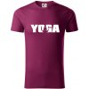 Yoga nápis - Tričko z organickej bavlny - S ( Fuchsiová )