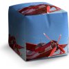 Sablio Taburet Cube Červené lietadlo - 40x40x40 cm