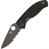 Spyderco Tenacious Black Part Serrated Black Blade