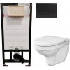 DEANTE Podstavný rám, pre závesné WC misy + SLIM tlačidlo černé + WC CERSANIT DELFI + SEDADLO CST_WC01 N51P DE1