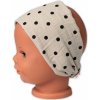 Baby Nellys letná čelenka, bandana, mušelín, Bodka- cappuccino