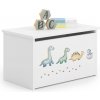 Truhlica na hračky Daria biela s potlačou Dinosaury