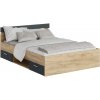 Tempo Kondela Posteľ, 140x200, dub artisan/grafit, MICHIGAN NEW