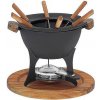 KELA Fondue set COUNTRY 11-dielny liatina / drevo