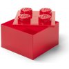 LEGO úložný box 4 s vekom - priehľadná červená
