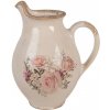 Clayre & Eef Béžový dekoračný keramický džbán s ružami Rosien S - 16*12*19 cm - Clayre & Eef