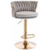 Barová otočná stolička Baroko velur Silver