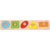 Teddies Vkládačka 5ks dřevo geometrické tvary pro nejmenší 45x9x2cm, 512053