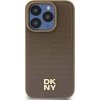 DKNY DKHMP14LPSHRPSW iPhone 14 Pre 6.1 hnedé/hnedé pevné púzdro Kožený vzor Kovové logo MagSafe