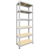 Kovový regál do pivnice Biedrax 60 x 75 x 210 cm, biely - 6 políc MDF