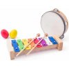 Woody Muzikálny set xylofón tamburína bubienok triangel 2 maracas vajíčka