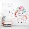 lovel Nálepka na stenu Unicorn - jednorožec s balónmi, guličky a hviezdičky DK270