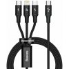 Baseus Rapid Series 3v1 Fast Charging Datový Kabel USB-C - USB-C/Lighting/MicroUSB 20W 1.5m Black