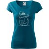 Futbalová lopta kopačka jedným ťahom - Dámske tričko Pure - 2XL ( Petrolejová )