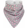 Akuku podbradník/šatka Srdiečka šedá/ružová