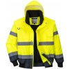 C465 - Vetrovka Hi-Vis Bomber Žltá-tmavomodrá