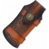Kožené puzdro pre zatvárací nôž na opasok, ručne stehované