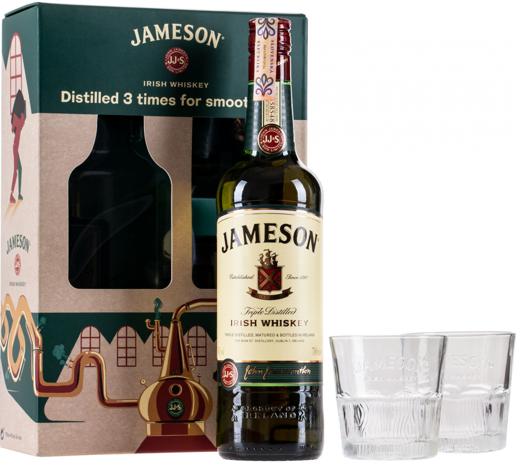 Jameson 40% 0,7 l (darčekové balenie 2 poháre)