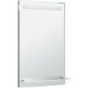 Aqualine Aqualine, LED podsvietené zrkadlo 50x80cm, sklenená polica, gombíkový vypínač, ATH52
