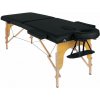 BodyFit Skladací 2-zónový drevený masážny stôl XXL - Čierny