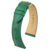 Remienok Hirsch Massai Ostrich 1 - zelený - 18 mm - L – Štandardná dĺžka (doporučujeme) - 16 mm - Strieborná + 5 rokov záruka a darček ZADARMO
