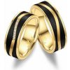 Karbonové snubní prsteny z titanu Zlatá kapka