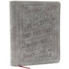 NKJV, Journal Reference Edition Bible, Verse Art Cover Collection, Leathersoft, Gray, Red Letter, Comfort Print