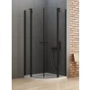 New Trendy New Soleo Black sprchovací kút 80x80 cm polkruhová čierna matné/priehľadné sklo K-0538