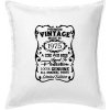 Vintage Etiketa - 1975 - Vankúš 50x50 - 50x50 - Iba poťah ( Biela )