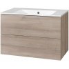 Mereo Aira Skrinka s umývadlom 81x55x47 cm, 2 zásuvky, dub CN721