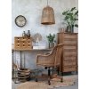 Chic Antique Antik drevená stolička s výpletom a opierkami na kolieskach Old French chair - 62*62*92 cm - Chic Antique