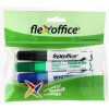 Popisovač na tabule, sada, 2,5 mm, kužeľovitý, sada, FLEXOFFICE 