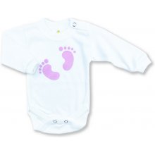 BABY´S WEAR Detské body Baby stopy ruž.