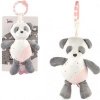 Tulilo závesná plyšová hračka s melódiou Macko Panda 24 cm ružový