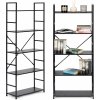 ModernHome Široký moderný drevený regál LOFT s 5 policami
