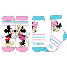 Minnie Mouse Dievčenské ponožky biele pásikavé