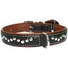 COLLAR Soft kožený obojok s dekorom black-brown M
