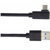 PREMIUMCORD Kabel USB typ C/M zahnutý konektor 90° - USB 3.0 A/M, 2m