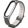 Xiaomi Mi Band 3/4/5/6 Kožený style remienok Farba: Šedostrieborná MBSCZ-5KO07