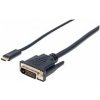 Manhattan kabel USB-C na DVI, 2m, černá 152457