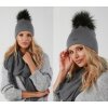 Fashionweek Dámska zimná čiapka s brmbolcom ZIZI39 / P14 Farba: Šedá, Veľkosť: Universal
