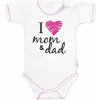 Body krátky rukáv Baby Nellys, I love mom & dad, holka, veľ. 62