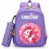 Detský batôžtek s Jednorožcom s vreckom Fialový 6L