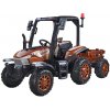 mamido Detský elektrický traktor s prívesom Blast 4x4 hnedý