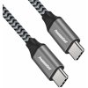 PremiumCord ku31cw05 USB-C M/M, 100W 20V/5A 480Mbps bavlněný oplet, 0,5m