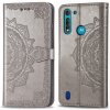 PROTEMIO 20610 ART Peňaženkový kryt Motorola Moto G8 Power Lite ORNAMENT šedý